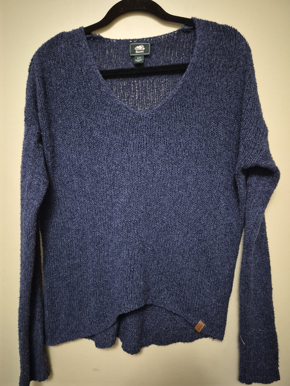 Roots Women's Deep Blue V-Neck Knit Sweater